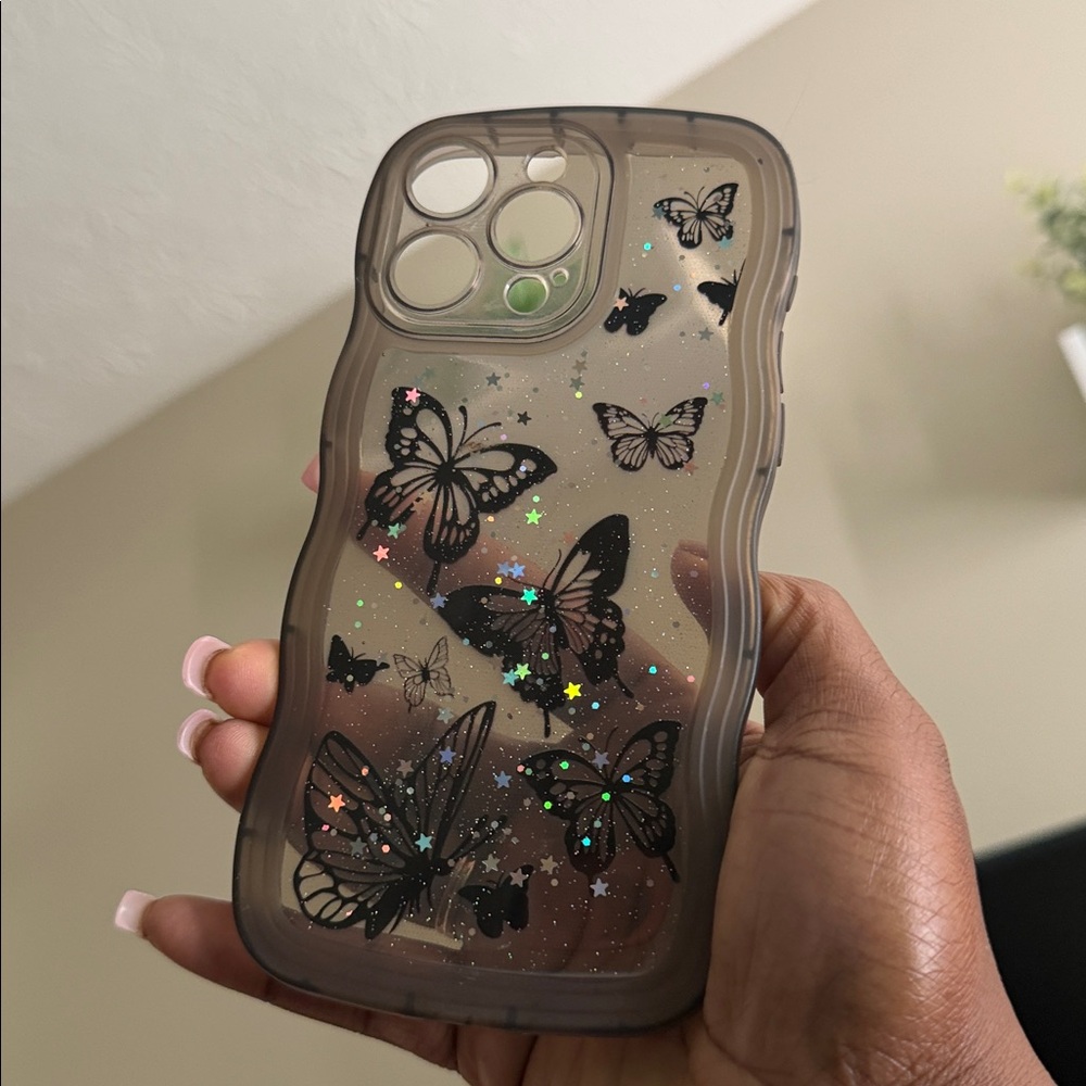 Butterfly iPhone Case with Glitter Accents IPhone 14 Promax